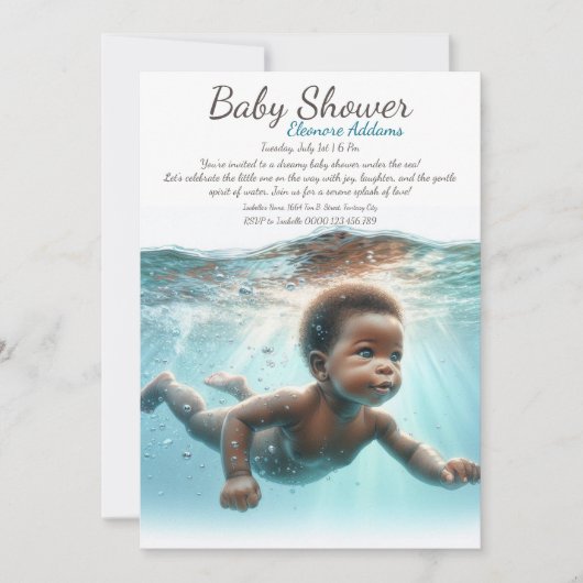 Baby Zwemmen onder water Dreams Baby shower Kaart (Voorkant)