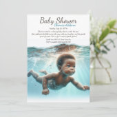 Baby Zwemmen onder water Dreams Baby shower Kaart (Staand voorkant)