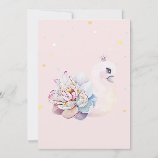 Baby zwoerroze verjaardag kaart (Achterkant)