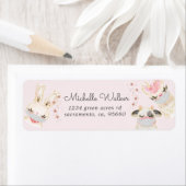 babyanimals met masks cute return address etiket (Insitu)