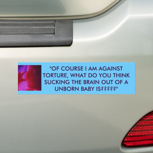 babybaarmoeder: "NATUURLIJK BEN IK TEGEN TORTURE,  Bumpersticker (Op auto)