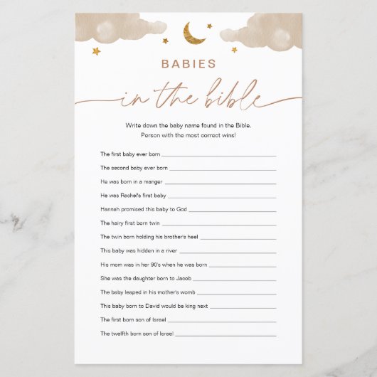 Babybaby's in het Baby shower van de bijbel Twinkl (Voorkant)