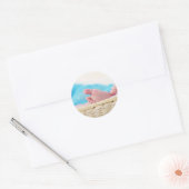 babybaby's wieg voetafdrukken ronde sticker (Envelop)