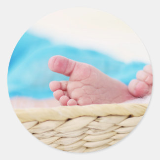 babybaby's wieg voetafdrukken ronde sticker