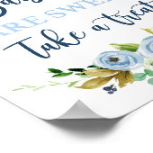 Babybaby's zijn zoete blauwe bloemen poster (Hoek)