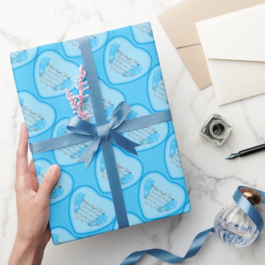 Babybakken - Voetafdruk - Heart Wrapping Paper Cadeaupapier (Geschenken)