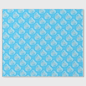 Babybakken - Voetafdruk - Heart Wrapping Paper Cadeaupapier (Vlak)