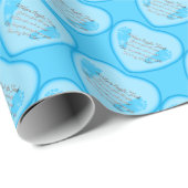 Babybakken - Voetafdruk - Heart Wrapping Paper Cadeaupapier (Rol Hoek)