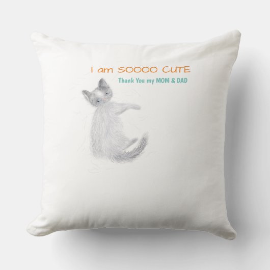 BabyBedankt mama en papa-ik ben zo schattig-t Kussen (Voorkant)