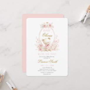 Babybeer Babyshower Meisje Kaart