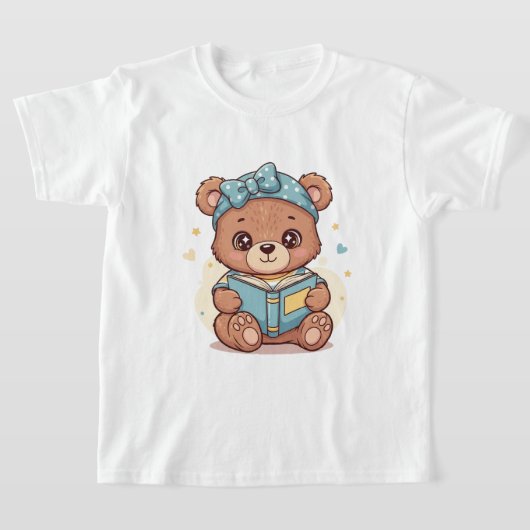 Babybeer die een boek leest t-shirt (Laagn)