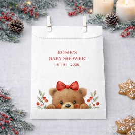 Babybeer en lijsterbes baby shower bedankzakje