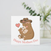 Babybeer Gelukkige Moederdag Feestdagenkaart (Staand voorkant)