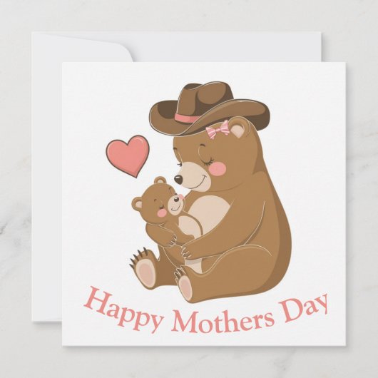 Babybeer Gelukkige Moederdag Feestdagenkaart (Voorkant)