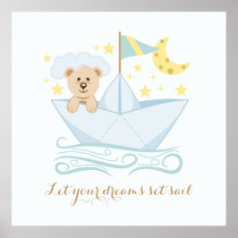 Babybeer-nursery-muurdecoratie Poster