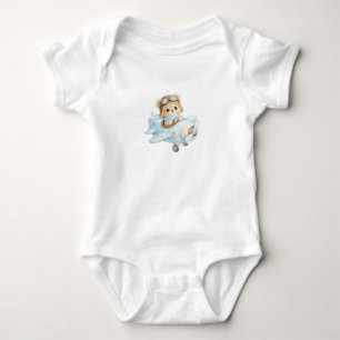 Babybeer Piloot Vliegtuig Cute Baby Rompertje Ad