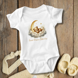 Babybeer slaapt in maanwolk baby shower cadeau romper