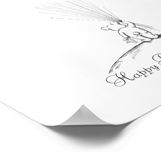 Babybeer Vingerafdruk Gastboek Poster (Hoek)