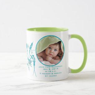 Babybeker met babyfoto Belangrijke geboortegegeven Mok