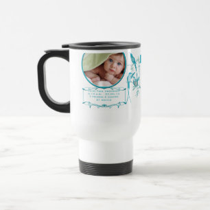 Babybeker met babyfoto Belangrijke geboortegegeven Reisbeker