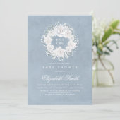 Babyblauw Baby shower met blauwe bloemen Kaart (Staand voorkant)