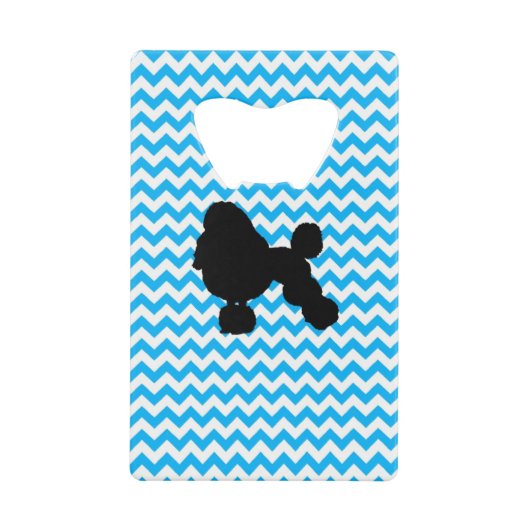 Babyblauw Chevron met portret Creditkaart Flessenopener (Voorkant)