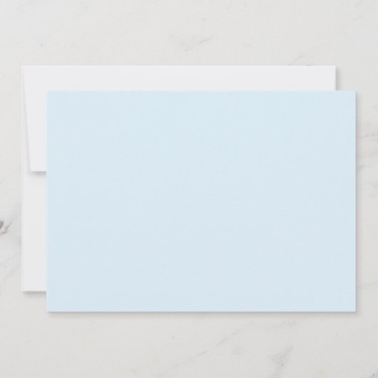 Babyblauw en bruin baby shower kaart (Achterkant)