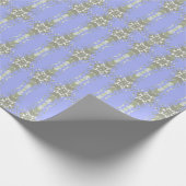 Babyblauw en getraind goud cadeaupapier (Hoek)