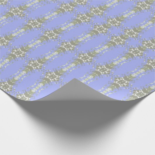 Babyblauw en getraind goud cadeaupapier (Hoek)