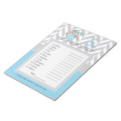 Babyblauw en grijs Baby shower Notitieblok (Schuin)