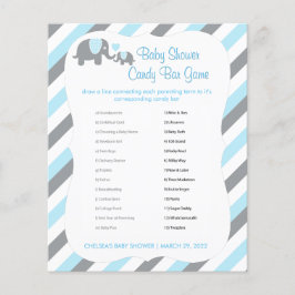 Babyblauw en grijze streep olifant - Snoep balk Flyer