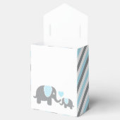 Babyblauw en grijze strepe olifant bedankdoosjes (Geopend)