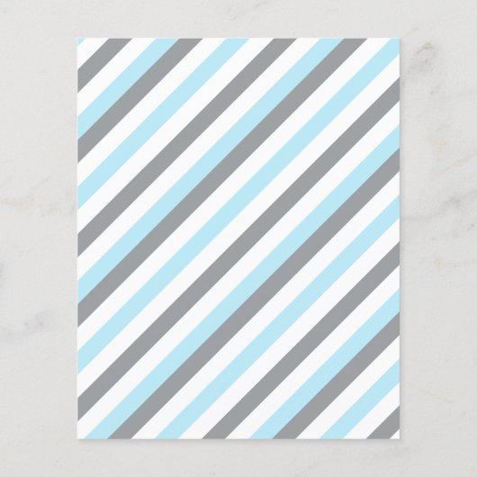 Babyblauw en grijze strepe olifant - Vernissen Flyer (Achterkant)