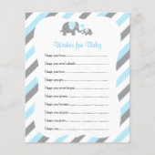 Babyblauw en grijze strepe olifant - Vernissen Flyer (Voorkant)