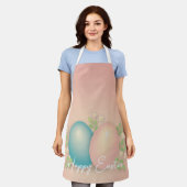 Babyblauw en roze eitjes lente witte mais schort (Gedragen)