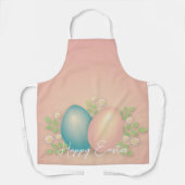 Babyblauw en roze eitjes lente witte mais schort (Voorkant)