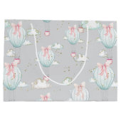 Babyblauw en roze hete luchtballonnen groot cadeauzakje (Achterkant)