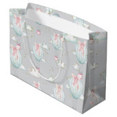 Babyblauw en roze hete luchtballonnen groot cadeauzakje (Achterkant Gekanteld)