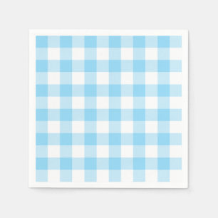 Babyblauw en wit Buffalo geruit gingham Servet