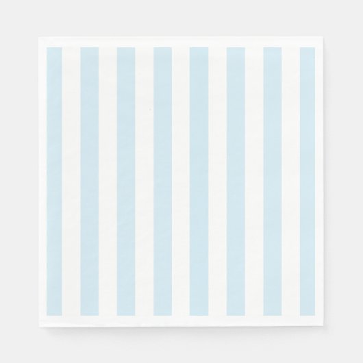 Babyblauw en witgestreepte papierluiers servet (Voorkant)