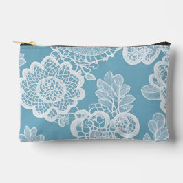 Babyblauw en witte bloempatronen AI-kunst  Etui