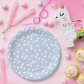 Babyblauw en witte Confetti / pokadots Papieren Bordje (Feest)