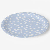 Babyblauw en witte Confetti / pokadots Papieren Bordje (Gekanteld)
