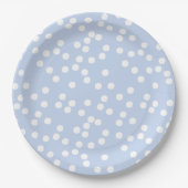Babyblauw en witte Confetti / pokadots Papieren Bordje (Voorkant)