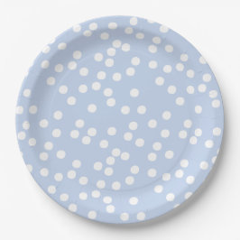 Babyblauw en witte Confetti / pokadots Papieren Bordje