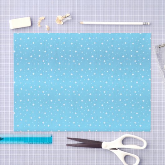  babyblauw en witte sterren tissuepapier (Craft)