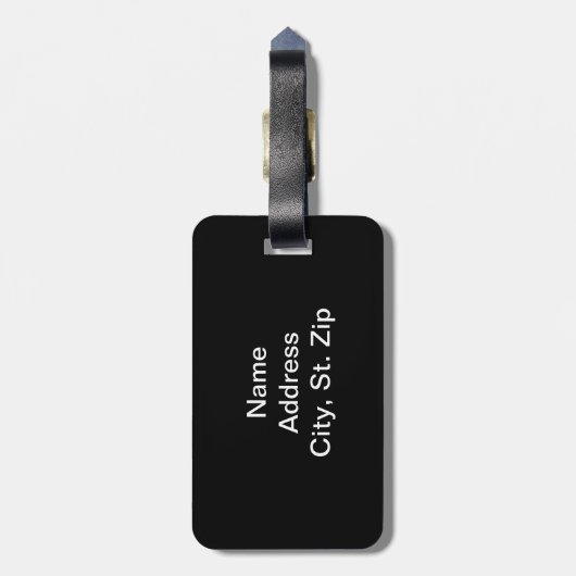 Babyblauw en zwart volleybal bagagelabel (Achterkant verticaal)