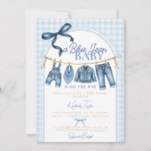 Babyblauw feestje uitnodiging (Voorkant)