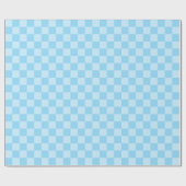 Babyblauw geruit cadeaupapier (Vlak)