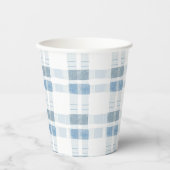 Babyblauw gestreept geruit patroon papieren bekers (Voorkant)